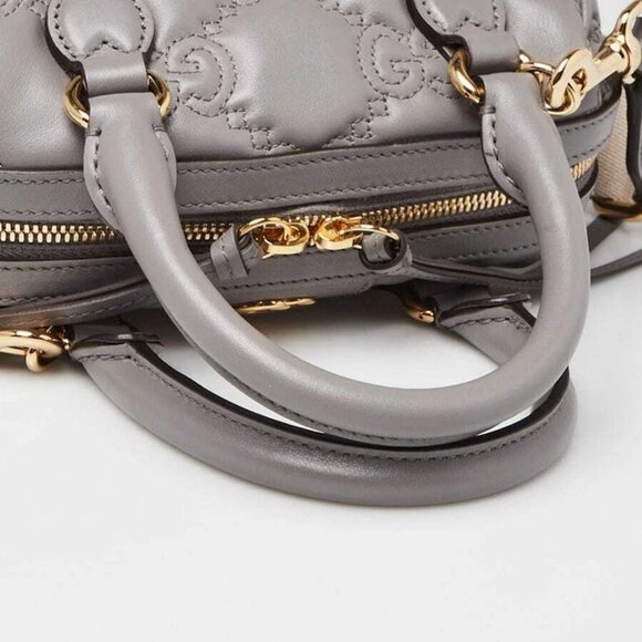 Gucci Grey GG Stitched Leather Matelassè Mini Bag - Picture 7 of 11